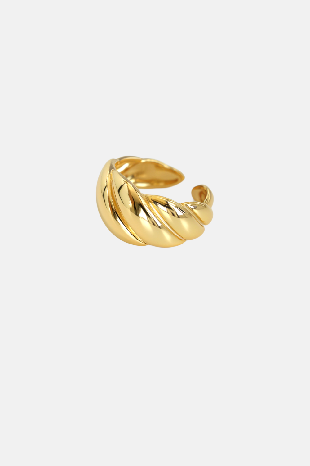 Shaping - Twist Croissant Sterling Silver Gold Ring