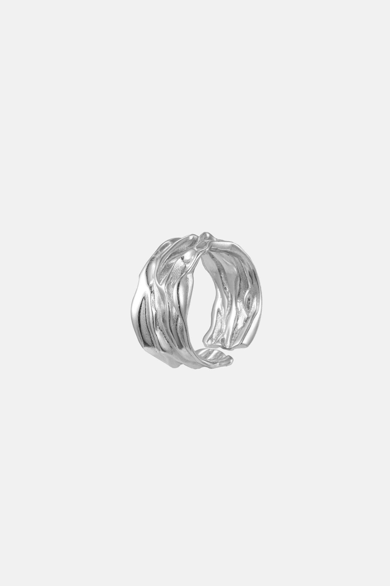 Tide -  Mega Foil Textured Sterling Silver Ring