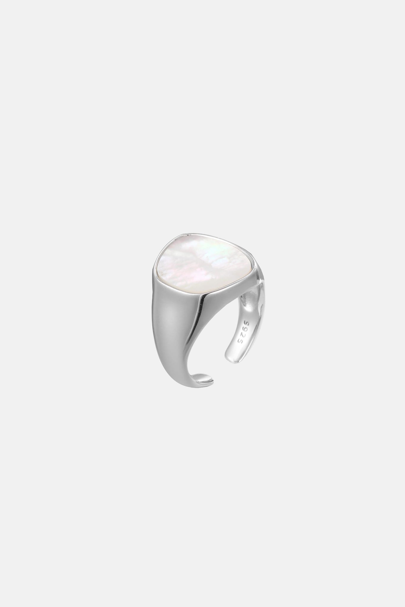 Mermaid - Mega White Seashell Sterling Silver Ring