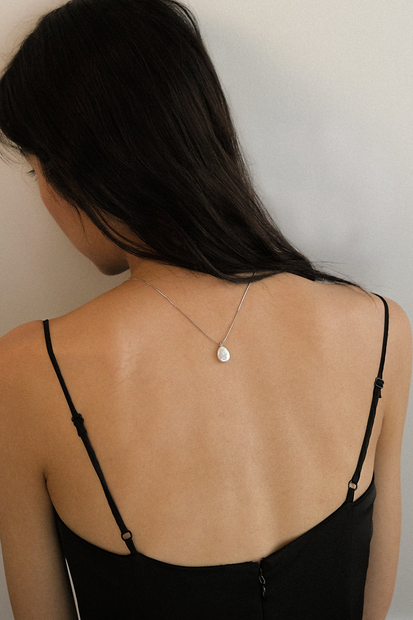 Trace - Freshwater Baroque Pearl Drop Necklace - Limited Edition