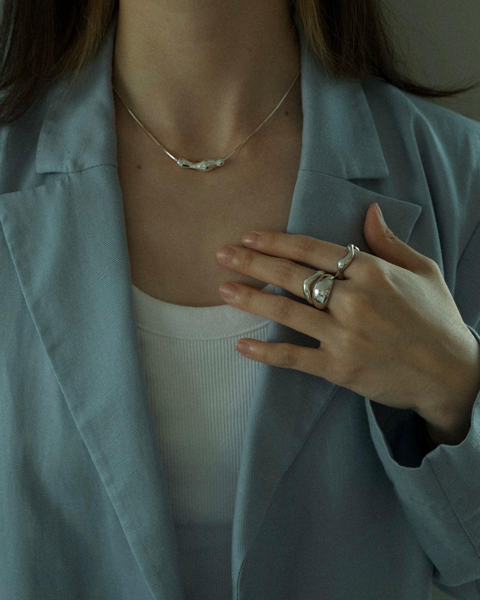 Undulating - Molten Flow Sterling Silver Ring