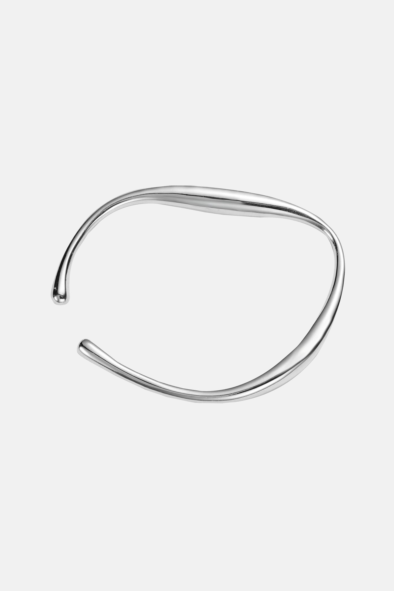 Evolving - Irregular Curvy Sterling Silver Bangle Bracelet